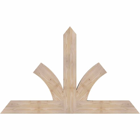 Ekena Millwork Richland Smooth Timber Gable Bracket, Douglas Fir, 60"W x 38"H x 3 1/2"D x 5 1/2"F, 15/12 Pitch GBW060X38X0406RIC00SDF